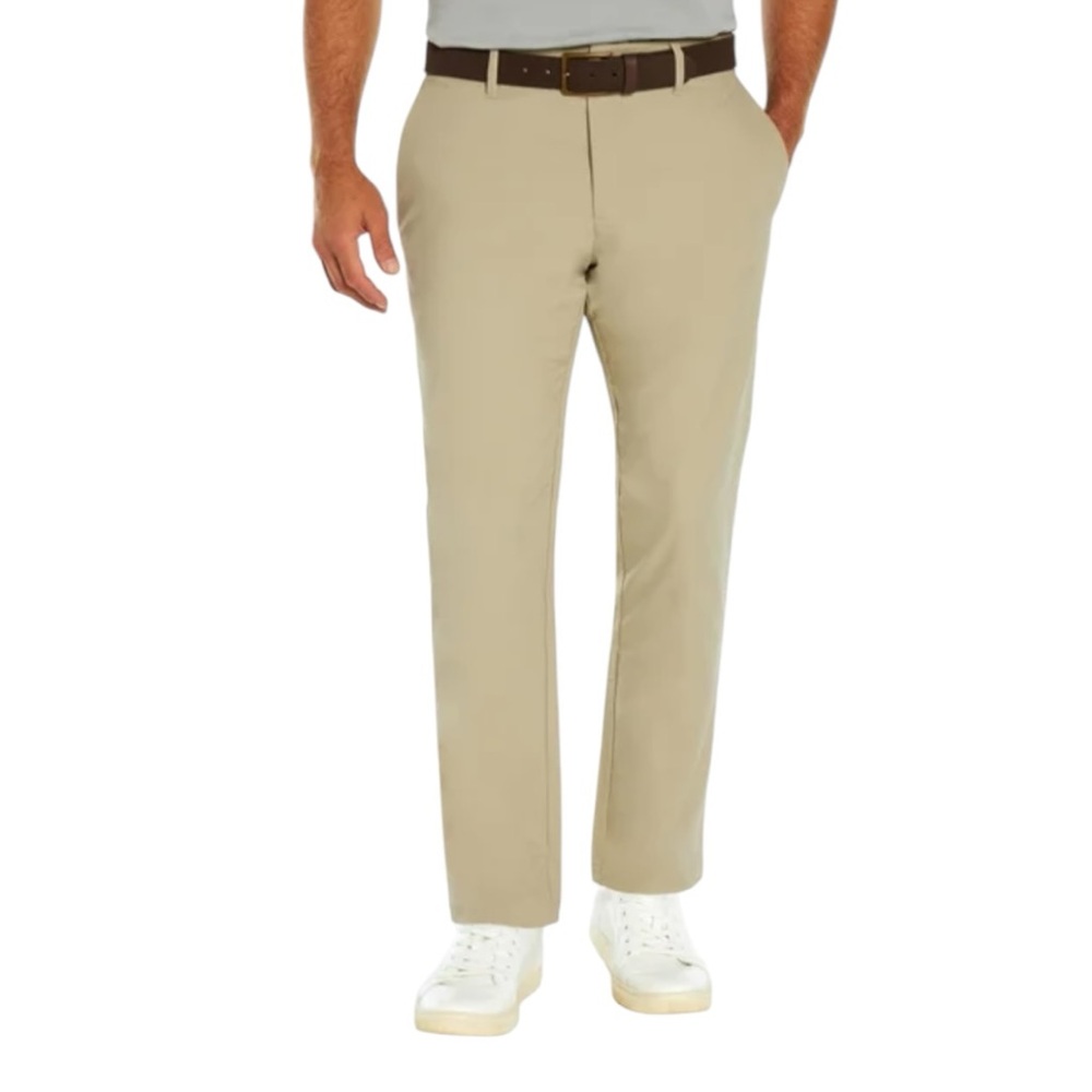 Banana Republic Men's Flat Front Pant Tan 40 x 32 Lightweight Stretch Slim Fit
